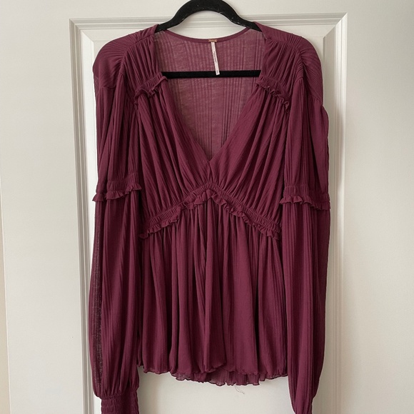 Free People Tops - Free People Purple Peasant Top